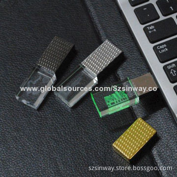Crystal LED USB Flash Drives, 8GB, Customized Logos Welcomed